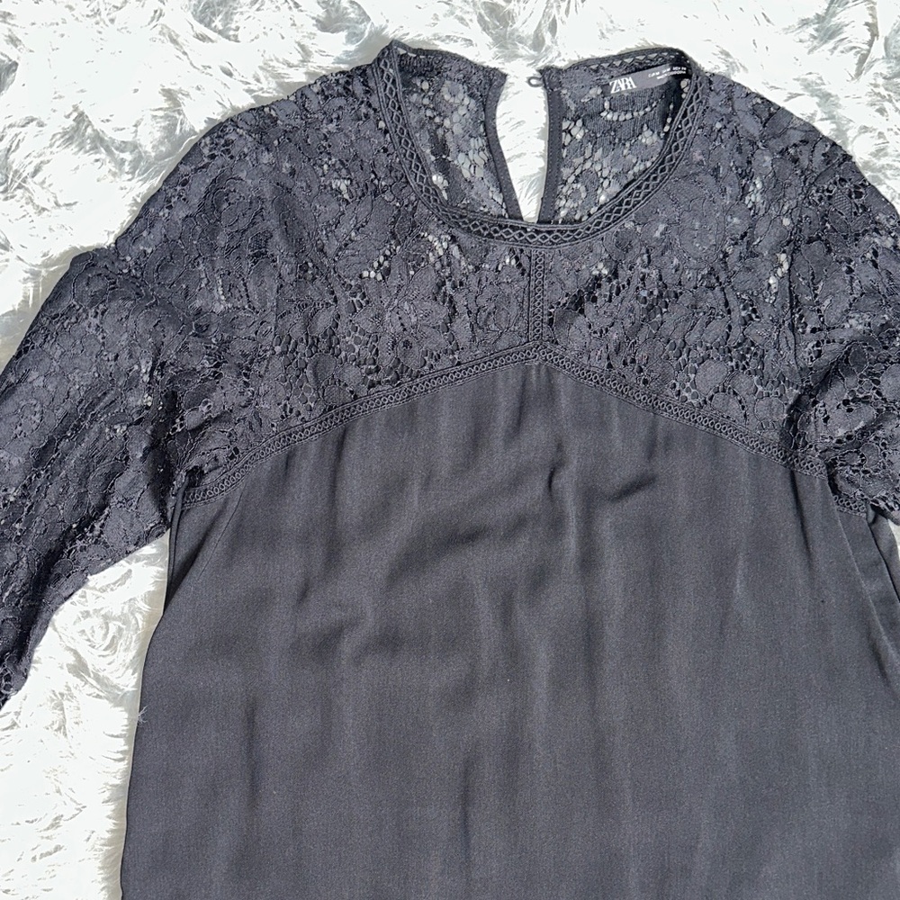 Zara Black Lace Top - Picture 3 of 4